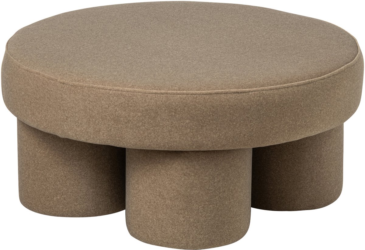 J-Line Poef met poten - multiplex/stof - beige - large
