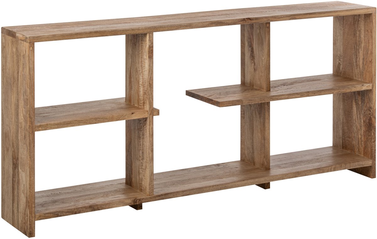 J-Line boekenkast - mangohout - naturel