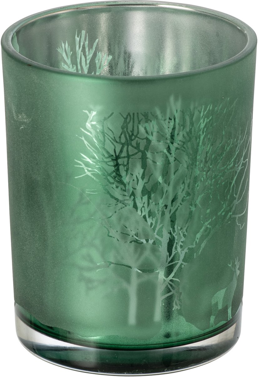 J-Line Boskandelaar - glas - groen - large - set van 2