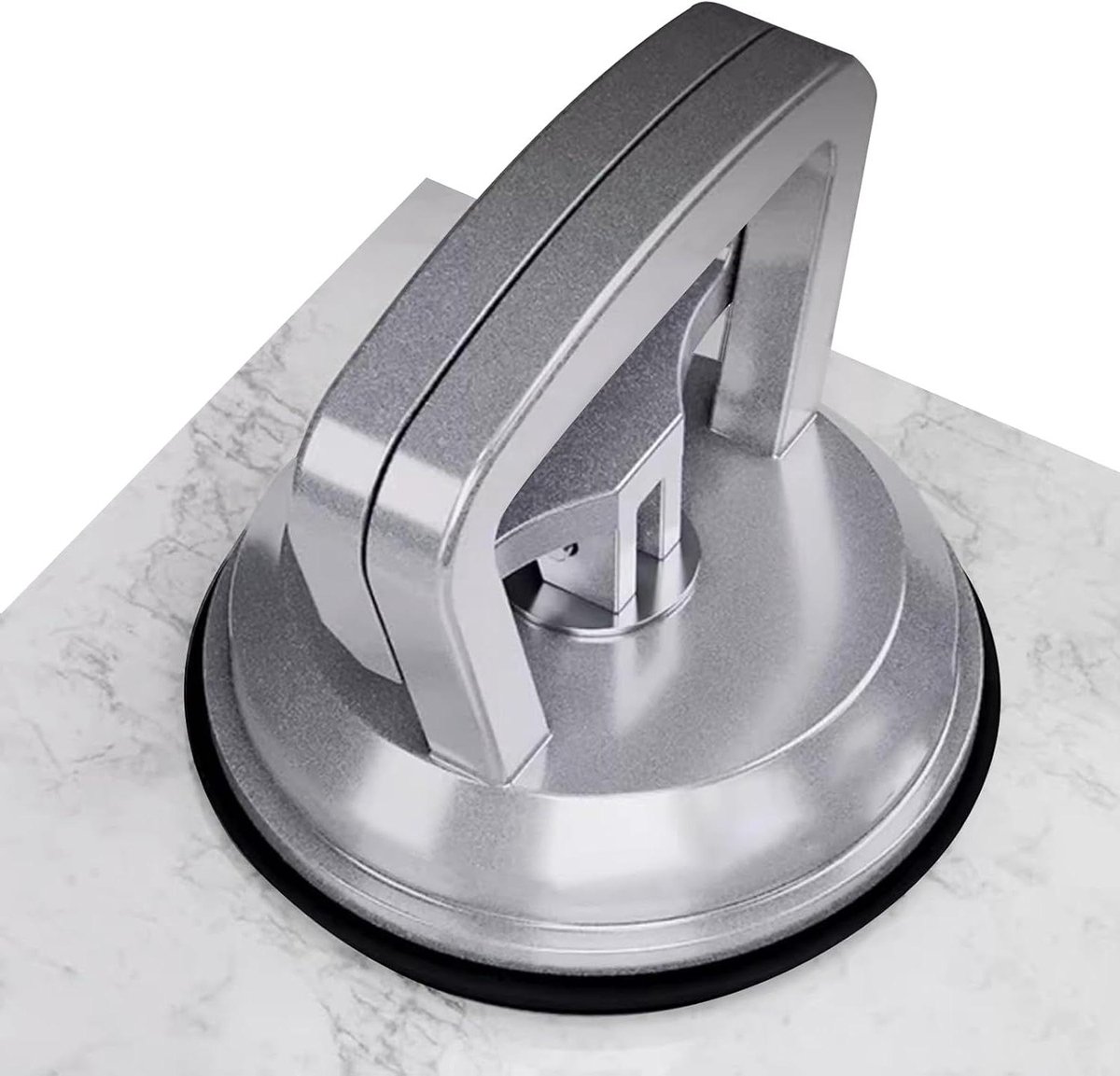 Zuignappen voor glas - Deuktrekker hefgereedschap - Meubels verplaatsen - Aluminiumlegering rubber - 6 x 6 x 5 cm - Zilvergrijs