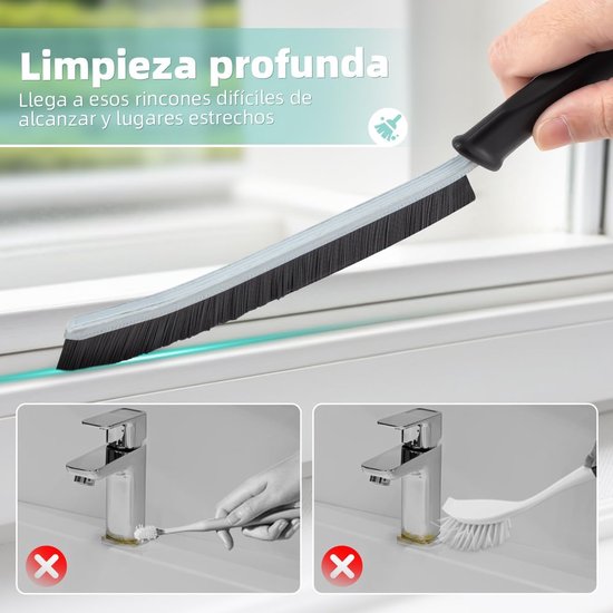 Hoekreinigingsborstel, voegenreinigingsborstel, voegenborstel voor badkamer, multifunctionele reinigingsborstel, reinigingsgereedschap voor toilet, keuken, raam, badkamer (4, groen) — afbeelding 5