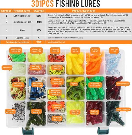 Vissen Lokken Set - Aas Tackle Kit - Vissen met gezin - 301 Delige Collectie - M - Willekeurige kleur — afbeelding 2