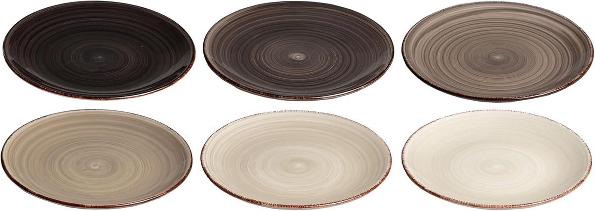 Dessertborden Delice Grijs ø 19 cm - 6 stuks