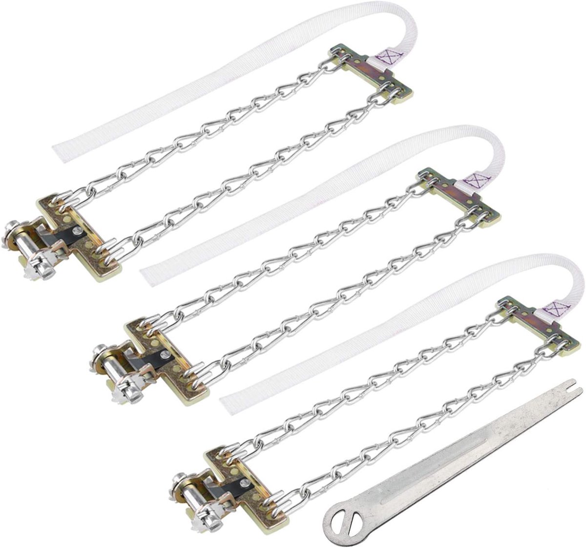 3 stks band anti-slip stalen ketting sneeuw modder auto veiligheid band Clip-on ketting voor auto vrachtwagen SUV
