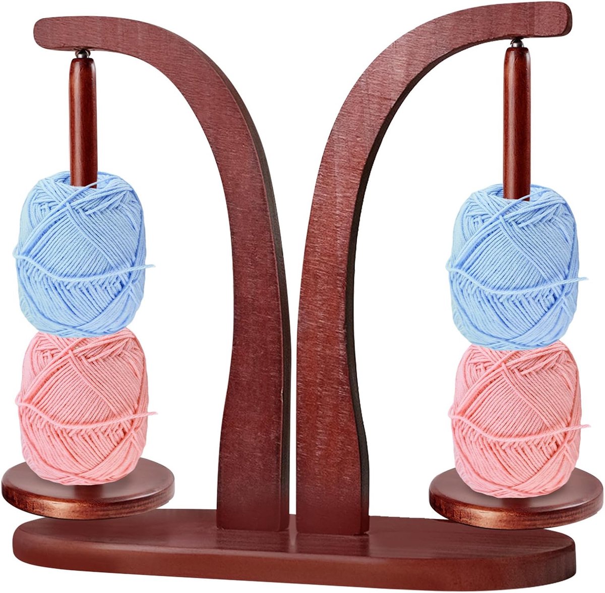 magnetisch, wolwikkelaar, dubbele magneet, houten garenhouder, dubbele garenbalhouder, houten houder, roterende magnetische wollen bolhouder, haakcadeau voor breiliefhebbers