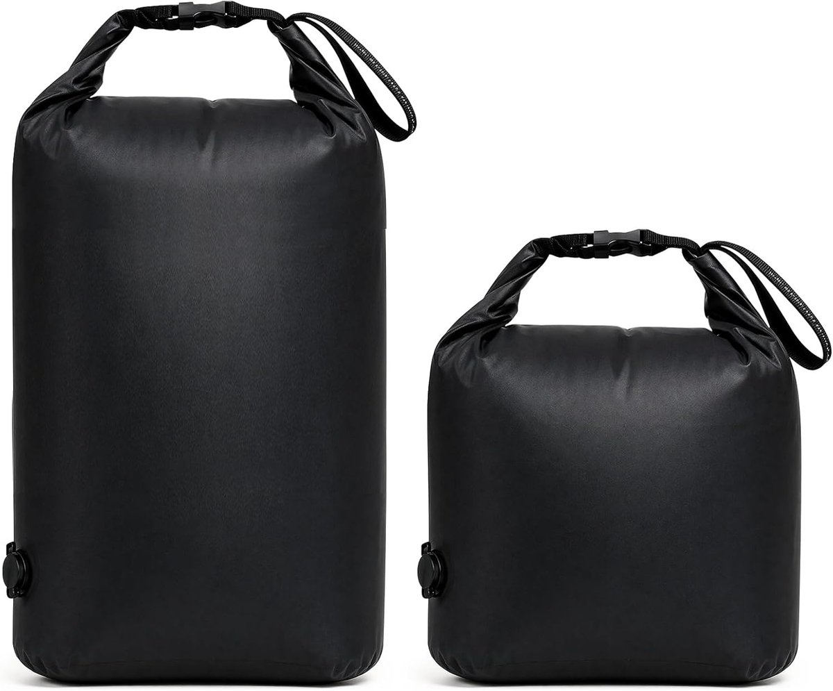 Waszak voor op reis, 70D nylon, waterdicht, vuile waszak, reiszak met vacuüm compressie zonder pomp, ruimtebesparende compressie waszak, lichte natte zak voor zwemmen, wandelen, kamperen