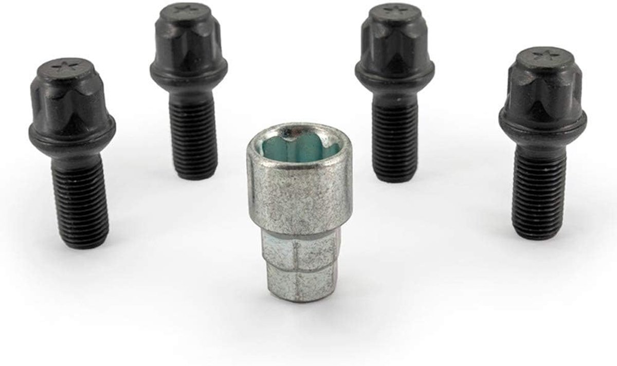 Wielslotenset R13 M14x1.50x27mm bolkonisch Zwart - 4 slotbouten incl. adapter