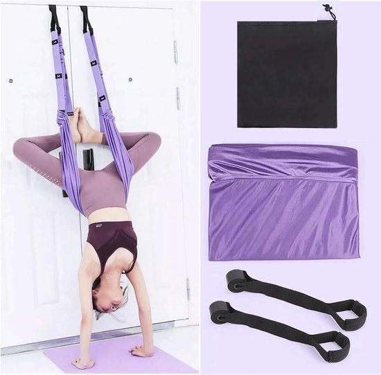 SnelShoppen - Aerial Yoga Towel - Yogatuch voor Aerial Yoga, Yoga Strap, Stretch Band voor Rekken, Aerial Yoga Hammock, Geschikt voor Pilates en Balle van Snelshoppen — afbeelding 5