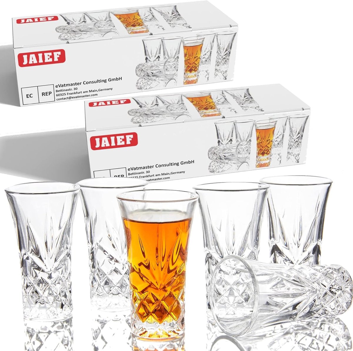 SnelShoppen - Set van 6 Tequila Bril Heavy Base Shot Glazen - 2 oz Cordial Glazen voor Feesten en Gezellige Avonden - Stevig en Stijlvol - Perfect voo