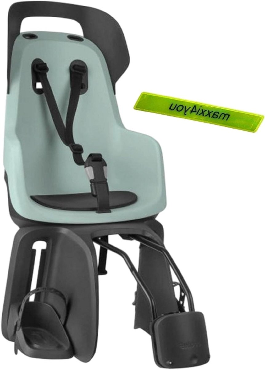 Kinderfietszitje Achter - Framebevestiging Zitje - Veilig Vervoer Kind - Verstelbare Voetsteunen - Max 22 kg - Marshmallow Mint
