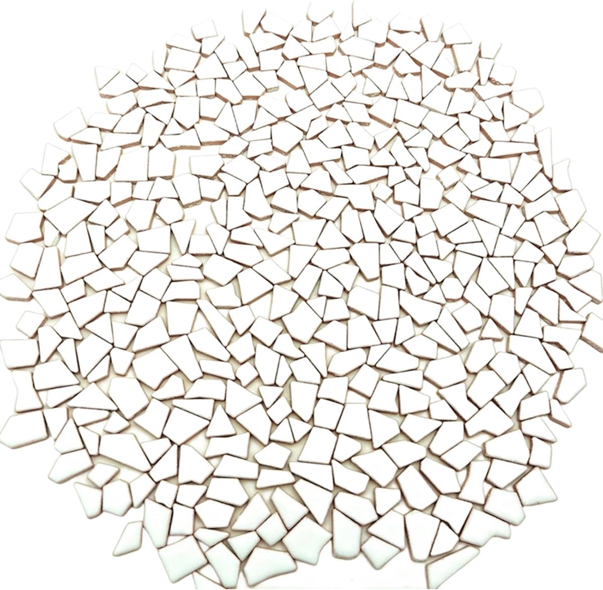 Keramische mozaïektegels, 0,5-2 cm kleine mozaïek stukjes stenen voor doe-het-zelf mozaïek maken ambachtelijke hobby-kunst thuis wanddecoratie (wit)