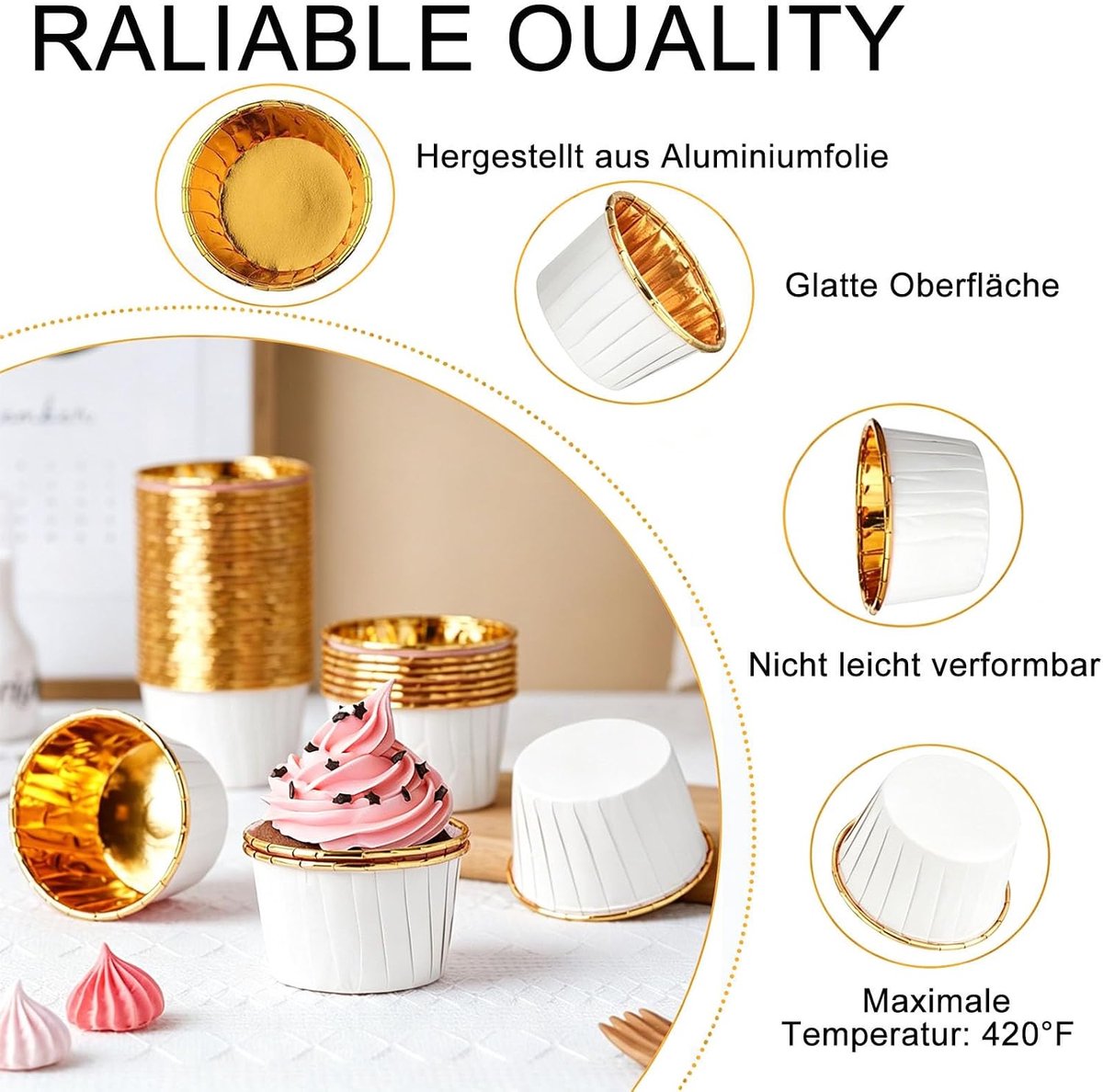 muffinvormpjes, 150 stuks muffin cupcakevormen, bakvormpjes, muffinvormpjes, cupcake-muffinvormpjes van aluminiumfolie, papieren vormpjes, liners, wrapper papier voor bruiloft, feest (wit)