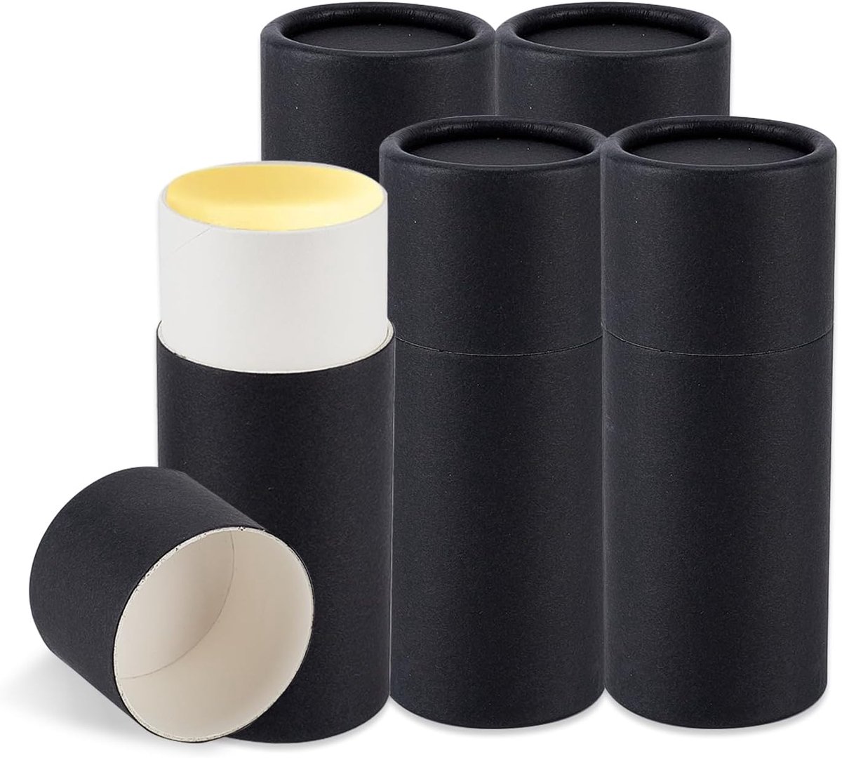 5 verpakkingen van karton voor deodorant, push-up-buisjes, lege kraftkartonnen buisjes, lippenbalsem-houder met rond lichaam