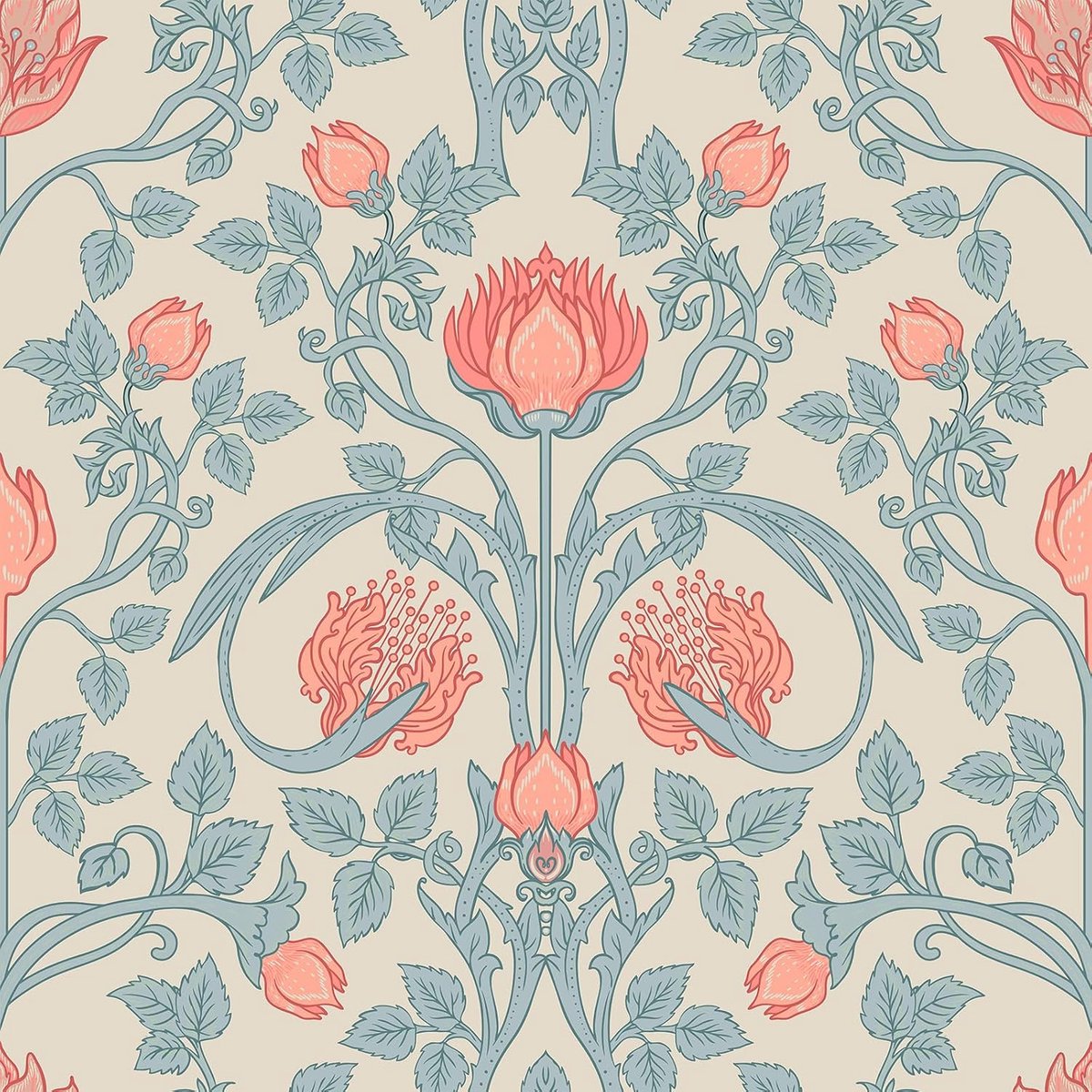 Behang Vintage William Morris Blauw Blad Contactpapier voor Meubels 44,5 cm x 300 cm Art Nouveau Muurbehang voor Slaapkamer Badkamer Muurschildering