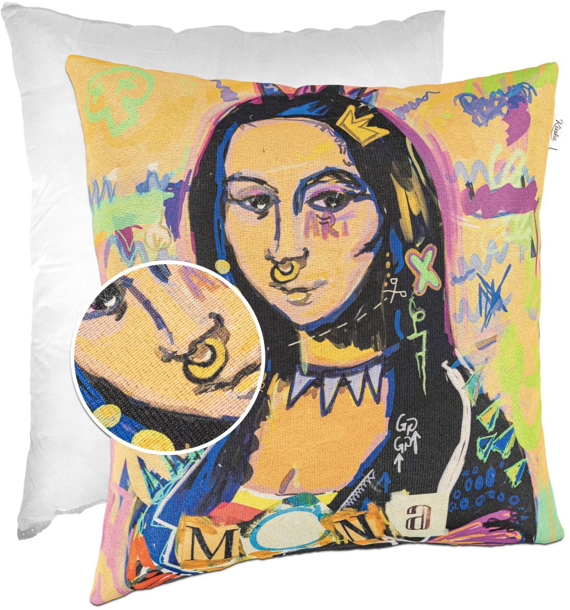 ANRO Mona Lisa Sierkussen 40x40 cm - Gobelin - Inclusief vulling Multicolor