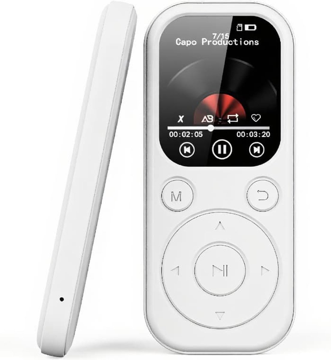 MP3-speler met Bluetooth 5.4 en Hi-Fi-mogelijkheden, 2,01-inch MP4-speler, spraakrecorder, 128 GB uitbreidbaar, draagbaar muziekapparaat voor hardlopen en reizen.