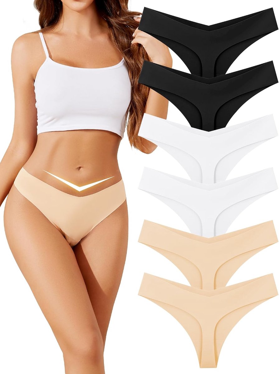 Ondergoed Dames,Seamless Underwear | Seamless Thongs for Women,Naadloos Ondergoed Dames String,Tanga Slip Dames,Sport String,Invisible Panties,Multipack Van 6