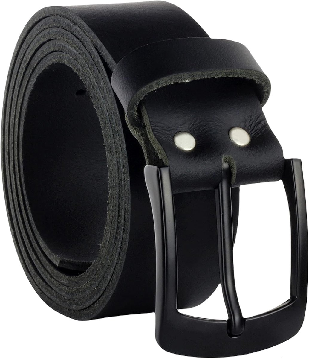 Riem leren riem zwart 4 cm breed volledig lederen jeansriem dames heren rundleer handgemaakt echt leer MADE IN GERMANY NIEUW #4MV020