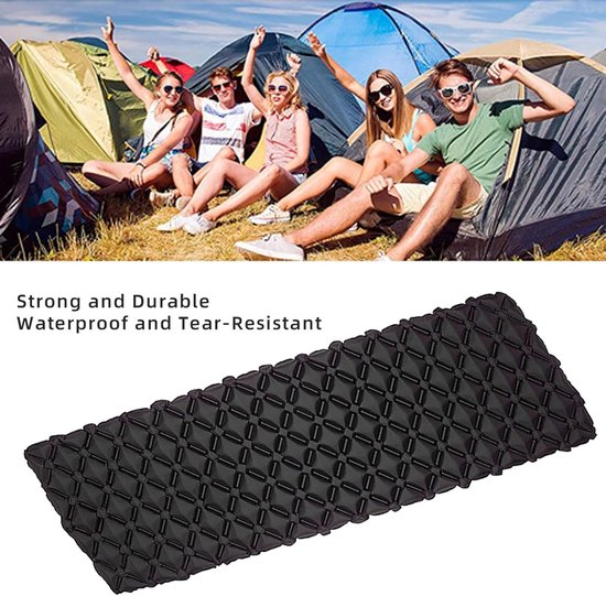 Slaapmat Kamperen - Slaapkussen Luchtmatras - Buiten slapen - Extra dikke vulling - 190x56cm - Zwart — afbeelding 5