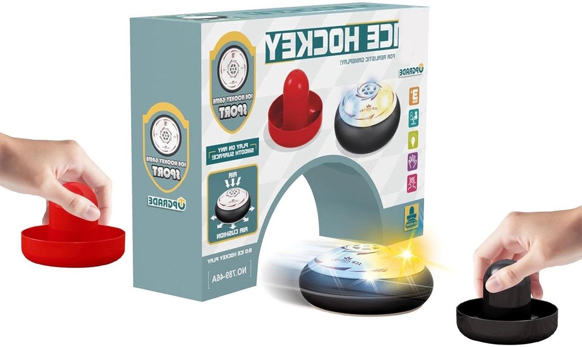 Tafelhockeyspel - Zweefhockeyspel - Interactief Gezelschapsspel - Elektrisch Zweefmechanisme - 26 x 18.5 cm - Verlichtingsmodel