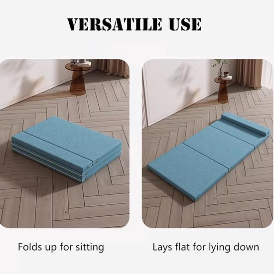 Opvouwbare Matras - Logeerbed Schuim - Comfortabel Slapen - Driebladig Ontwerp - Eenpersoons - Roze — afbeelding 4