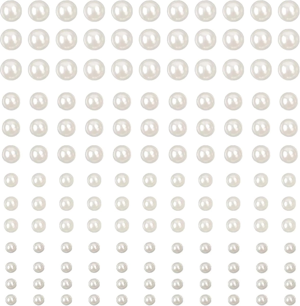 halve parels, 1650 stuks, glitterstenen, stickers, 3/4/5/6 mm, witte halve parels voor manicure, make-up, doe-het-zelf handwerk enz.