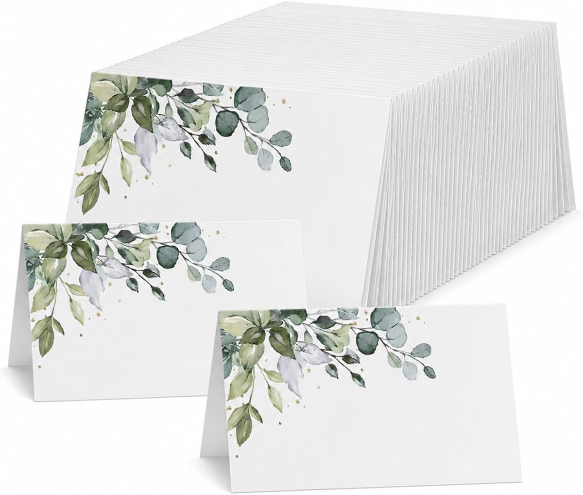 bruiloft 50 stuks eucalyptus design - naamkaarten om op te schrijven voor elegante tafeldecoratie bij bruiloft, verjaardag & feesten