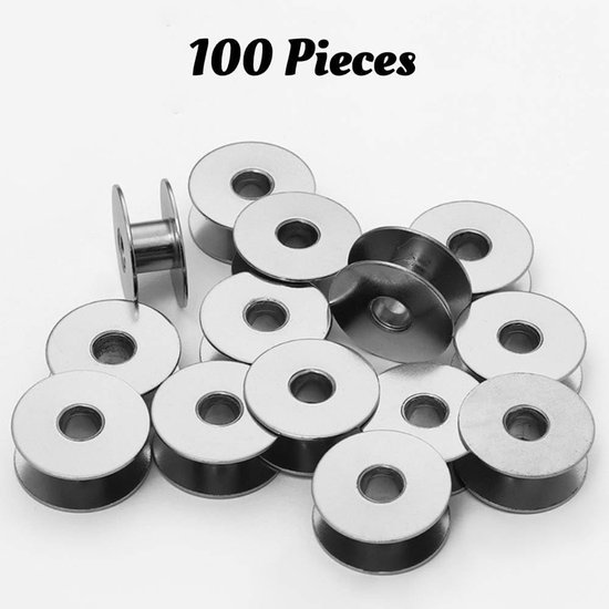 spoel, 100 stuks blikjes industriële naaimachine, metalen draadblikjes, metalen naaispoel, voor universele industriële naaimachines (40264) — afbeelding 2