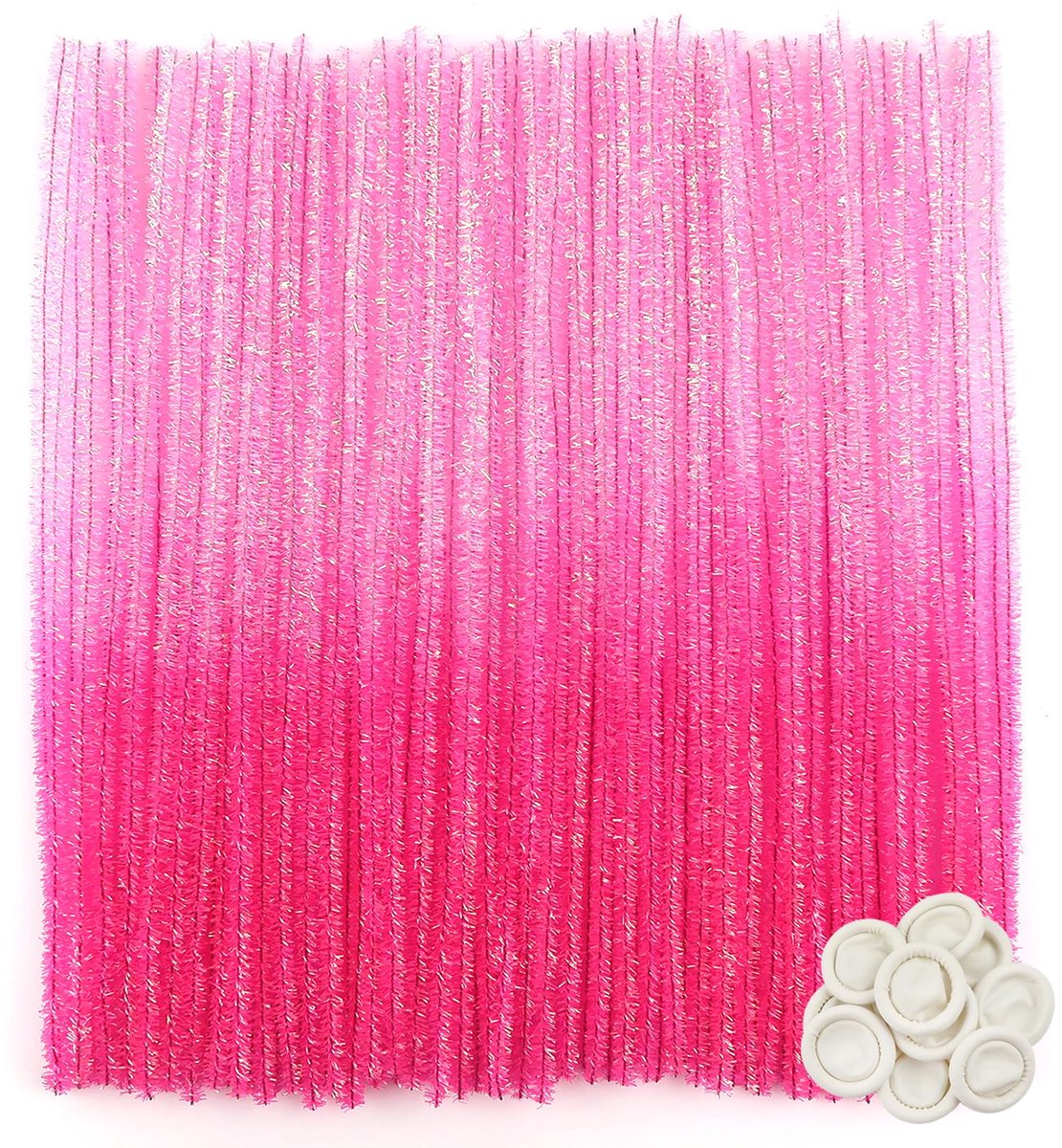 100 stuks Glitter Pijpenreiniger Kleurverloop Roze Pijpenragers om te Knutselen Chenilledraad Buigpluche 300 x 6 mm voor Decoraties en Creatieve doe-het-zelf Projecten