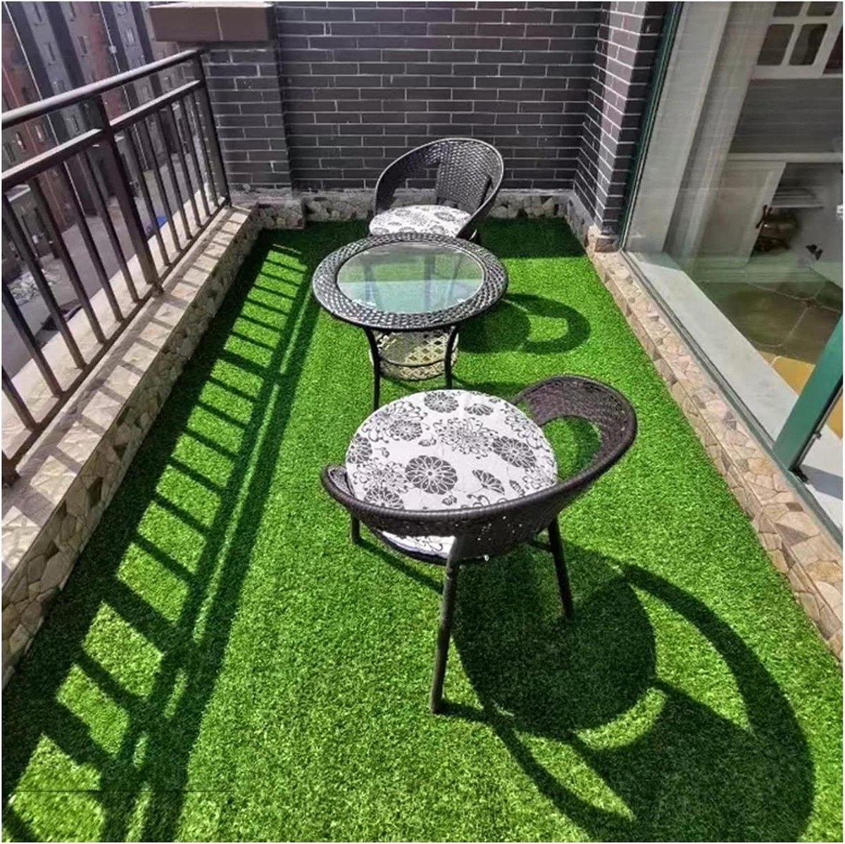 Kunstgras Gazonmat - Nepgras Tapijt - Tuin Decoratie - UV- en Weerbestendig - 150x400 cm - Groen