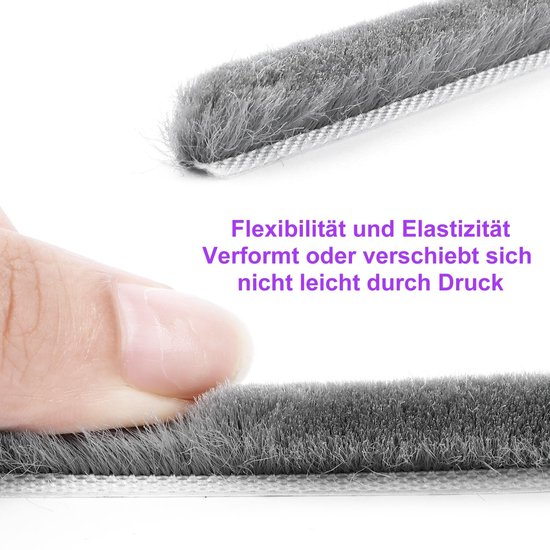 zelfklevend, insectenbescherming, grijs, 9 x 23 mm, 10 m, voor rolgordijnen, borstelafdichtingen, schuifdeuren, afdichtingsborstel, zelfklevend voor ramen, deuren en kasten — afbeelding 4