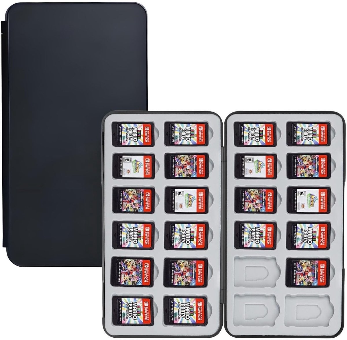 Opbergdoos voor Speelkaarten met 24 Slots, Draagbare Kaarthouder met Magnetische Sluiting, Geschikt voor Nintendo Switch en Lite