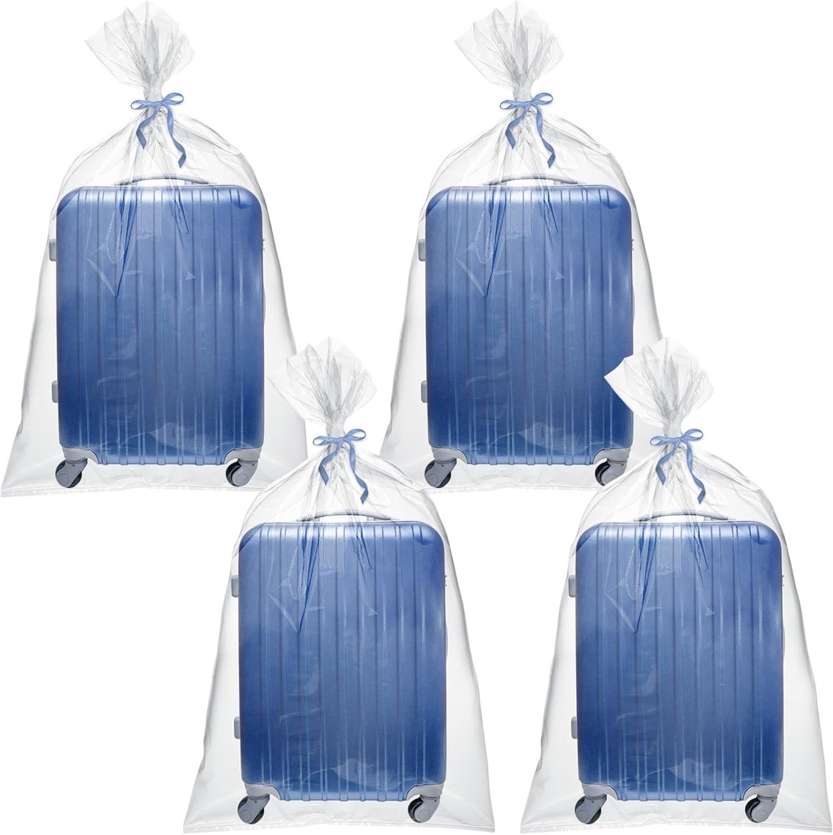 Set van 4 Opbergzakken 100x152cm - Herbruikbare Doorzichtige Zak voor Dekens, Koffers en Pluche Dieren