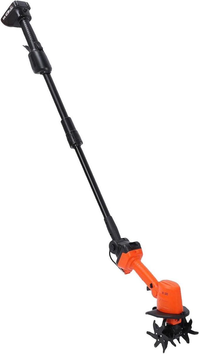Elektrische Mini-tuinfrees - Snoerloze Tuinfrees - Grond Bewerken - 4 Mangaanstalen Messen - 10 cm Diepte - Zwart