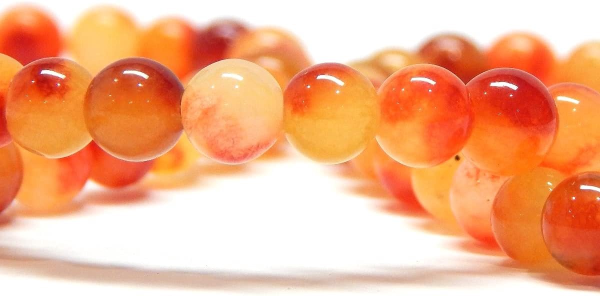 Kralen, 6mm, rond, 60 stuks, sieradenkralen halfedelsteen voor sieraden ketting armband (Oranje)