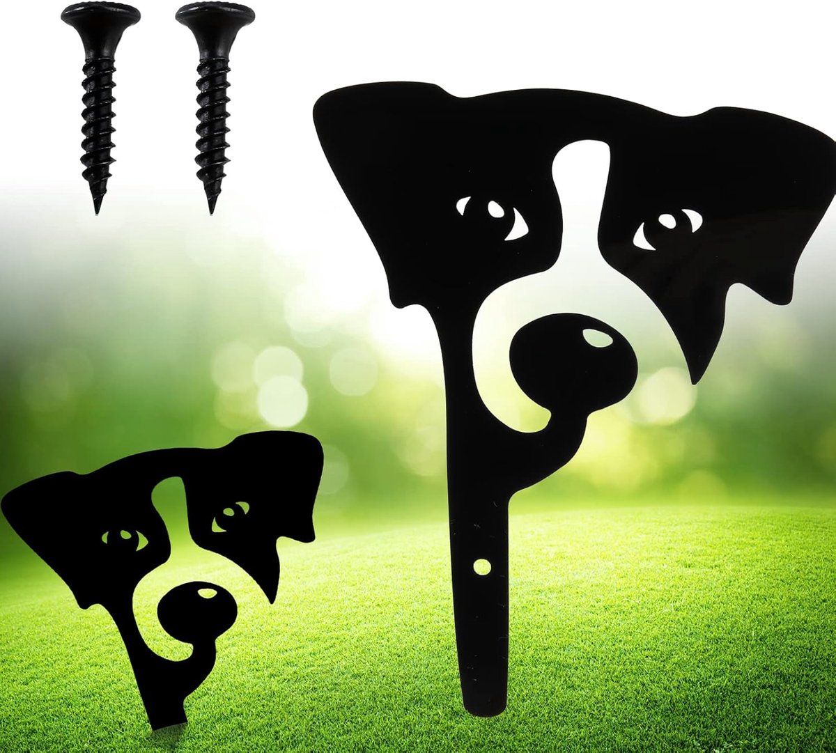 Beelden, zwarte hond acryl tuin decoratieve geschenken vogel afstotend hond silhouet dier silhouet tuin palen voor thuis werven buiten patio tuin achtertuin veranda gazon ornament
