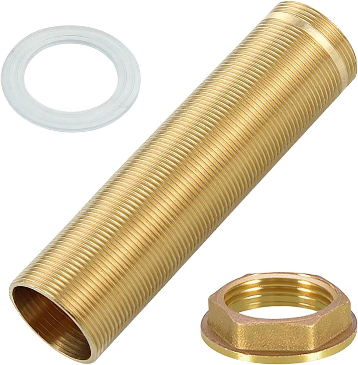 150 x 31,5 mm tepelborgmoerset, roestvrij stalen tankdoorvoer, schroefdraadbuis-armatuurverlenging, kraanarmaturen, hoekschroefverbindingen (1)