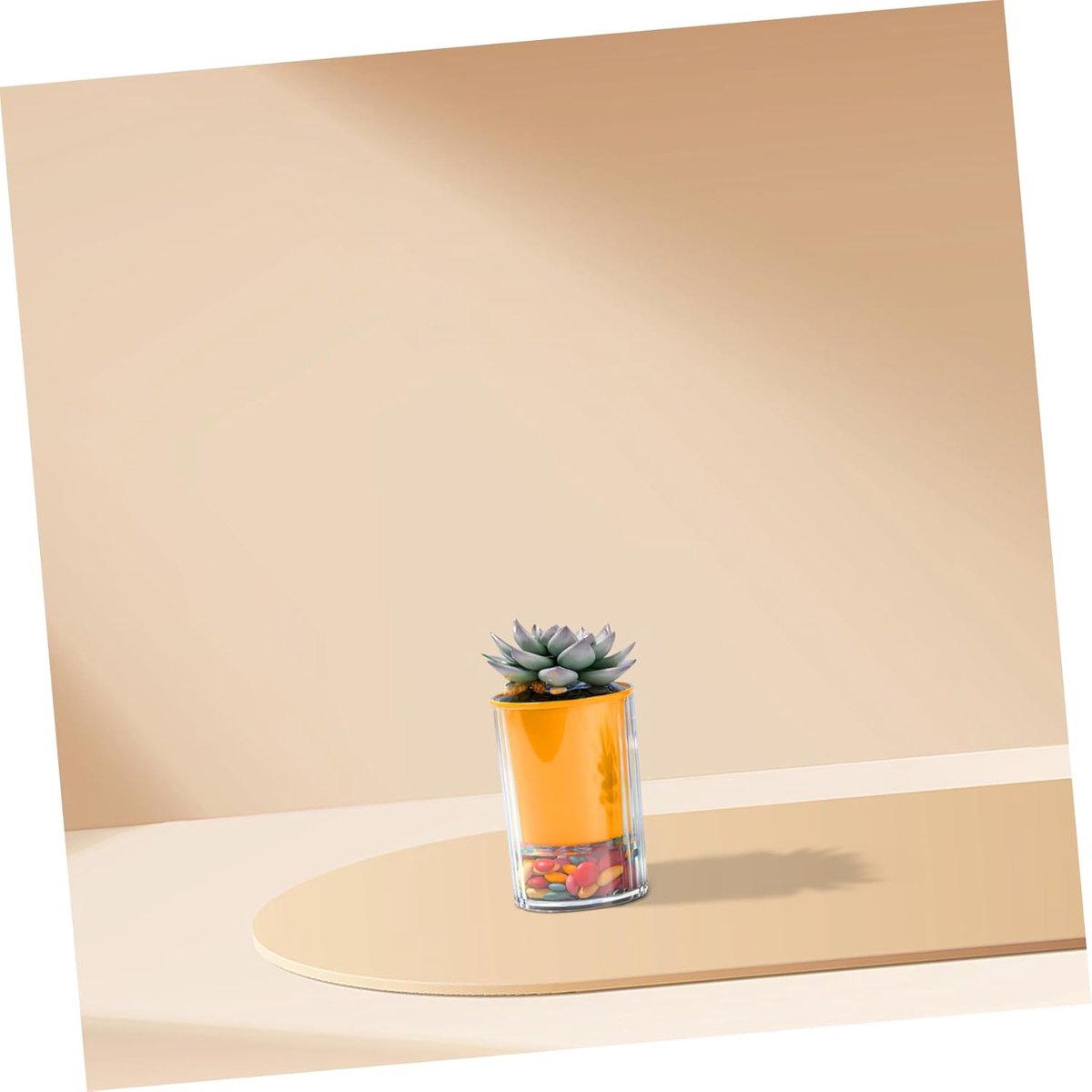Decoratieve Vaas - Bloempot Binnen - Planten Verzorgen - Zelfwaterend Systeem - 10.3 CM - Geel — cadeau in Wonen & Interieur - foto 4