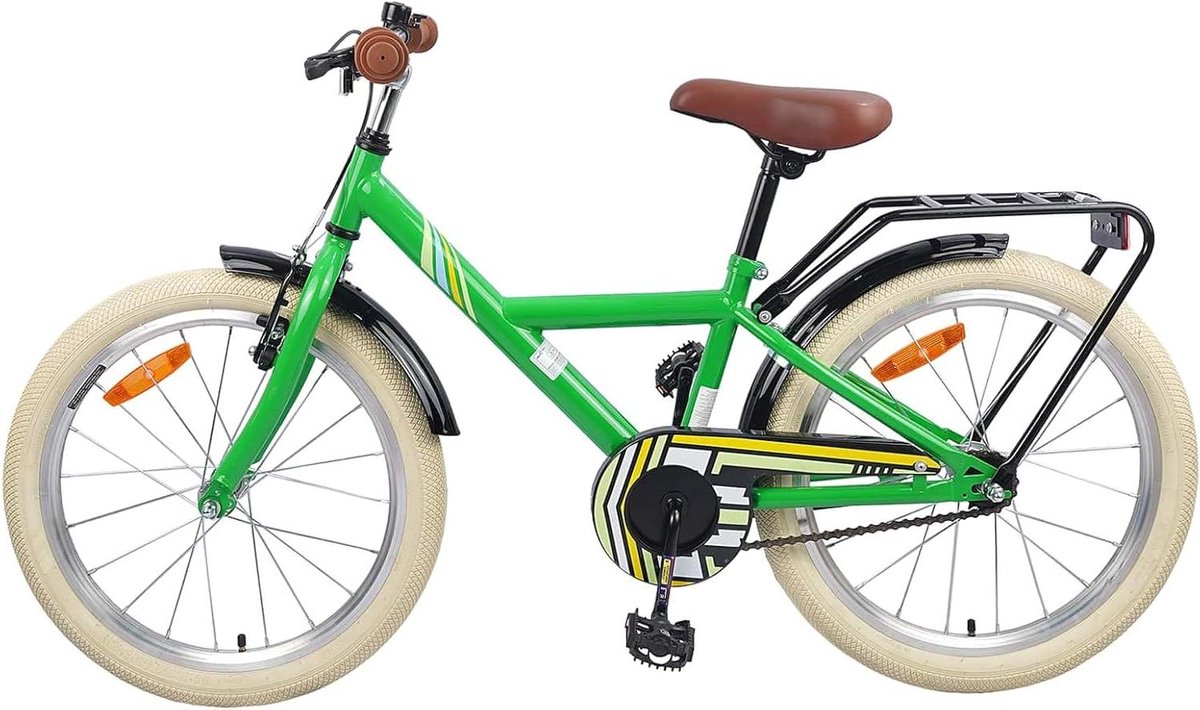 Kinderfiets Jongensmeisjesfiets Buitenplezier Verstelbaar stuur zadel 24 Inch Groen