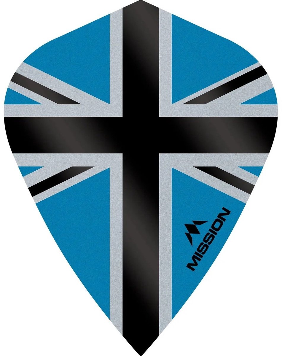 Mission Alliance-X Union Jack Kite Dart Flights - 100 micron - Zwart/Blauw