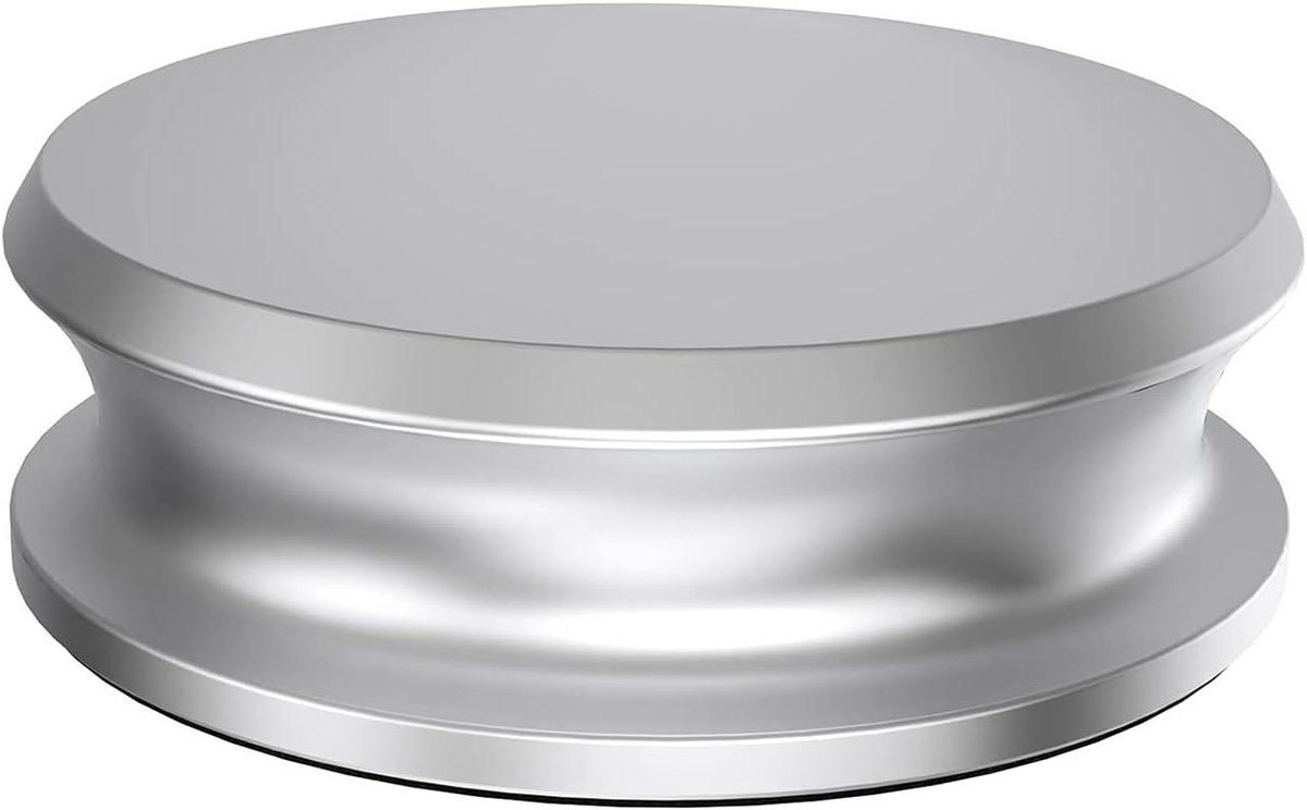 Stabilisator Schijf - Platen Gewicht - Muziek Luisteren - Trillingsdempend Ontwerp - 76 mm Diameter - Zilver