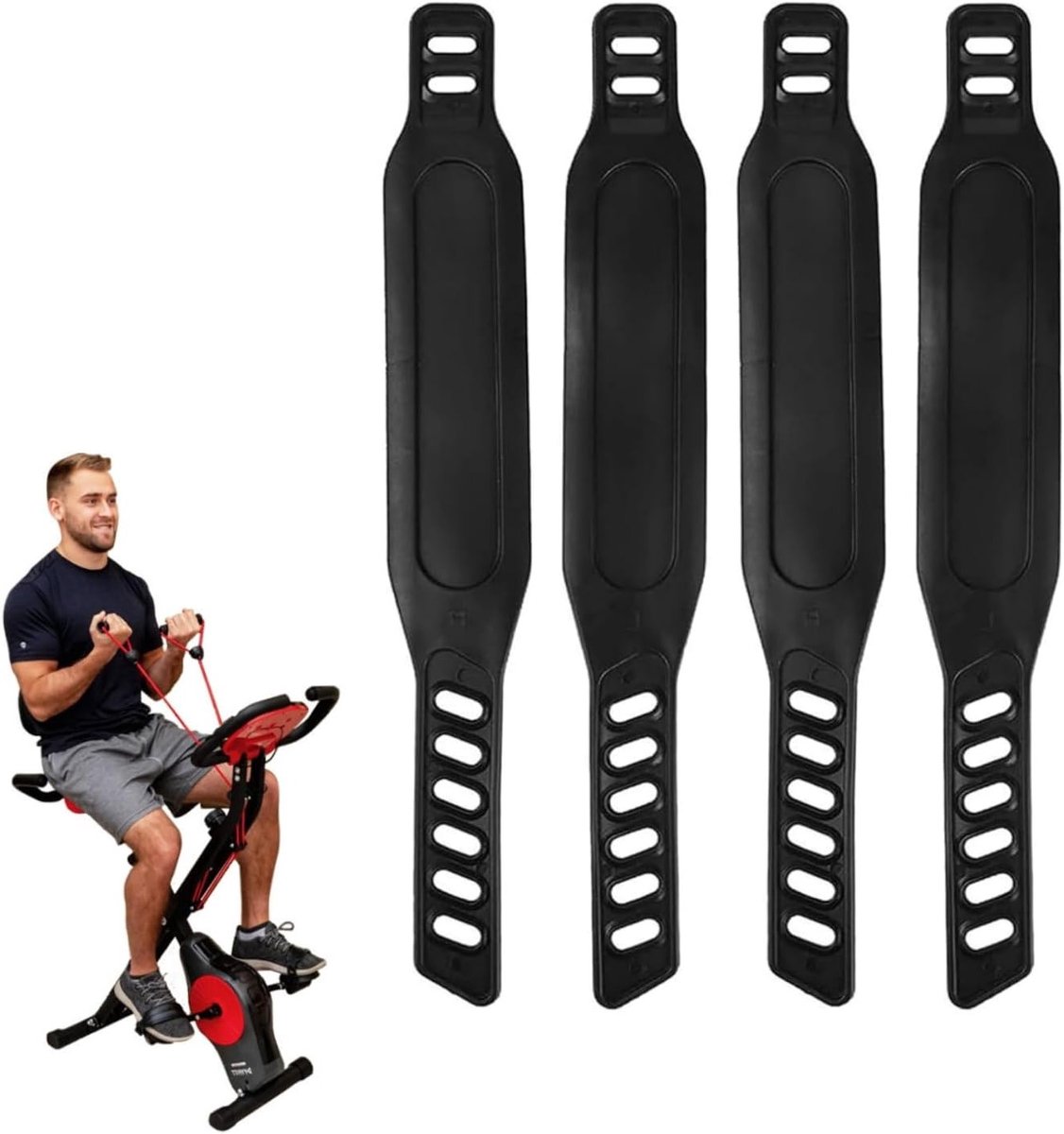 Verstelbare Pedal Straps voor Fietsen, Stevige Rubber Pedalbanden, Ideaal voor Spinning en Fitness, 4 Stuks met Wijdere Ontwerp voor Comfort en Stabiliteit