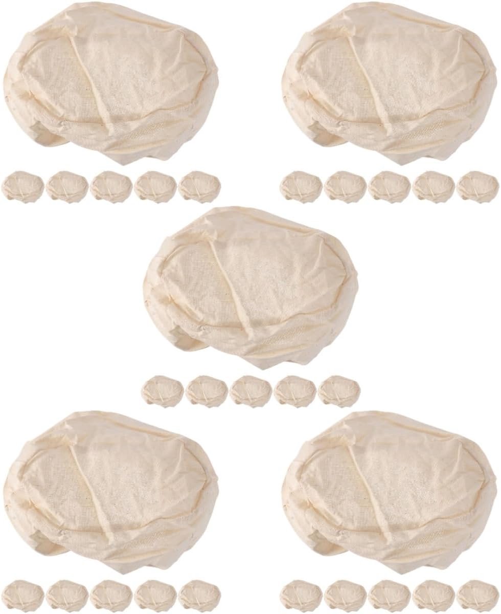 Broodmand Hoezen - Bak Gadget - Zuurdesem Bakken - Ademend Materiaal - 30 Stuks - Grijs