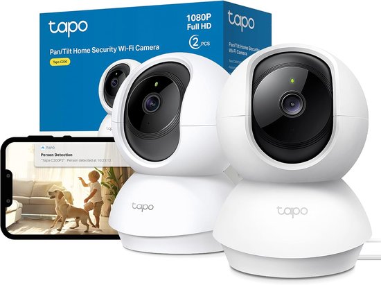 TP-Link Tapo C200P2 - Beveiligingscamera voor Binnen - 1080P Pan / Tilt Home Security Wi-Fi - Wit van TP-Link — afbeelding 2