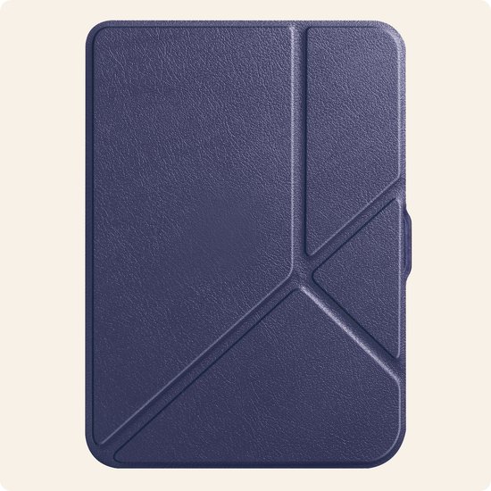 Hoesje Geschikt voor Kobo Nia Hoes Book Case Trifold - Hoes Geschikt voor Kobo Nia Hoesje Book Cover - Donkerblauw van Hoesje  — afbeelding 5