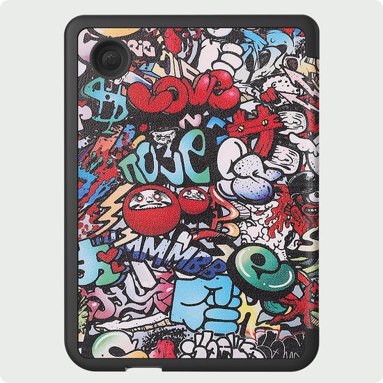 Hoes Geschikt voor Kobo Clara 2E Hoesje Bookcase Cover Hoes Trifold Met Screenprotector - Hoesje Geschikt voor Kobo Clara 2E Hoes Cover Case - Graffity — afbeelding 4