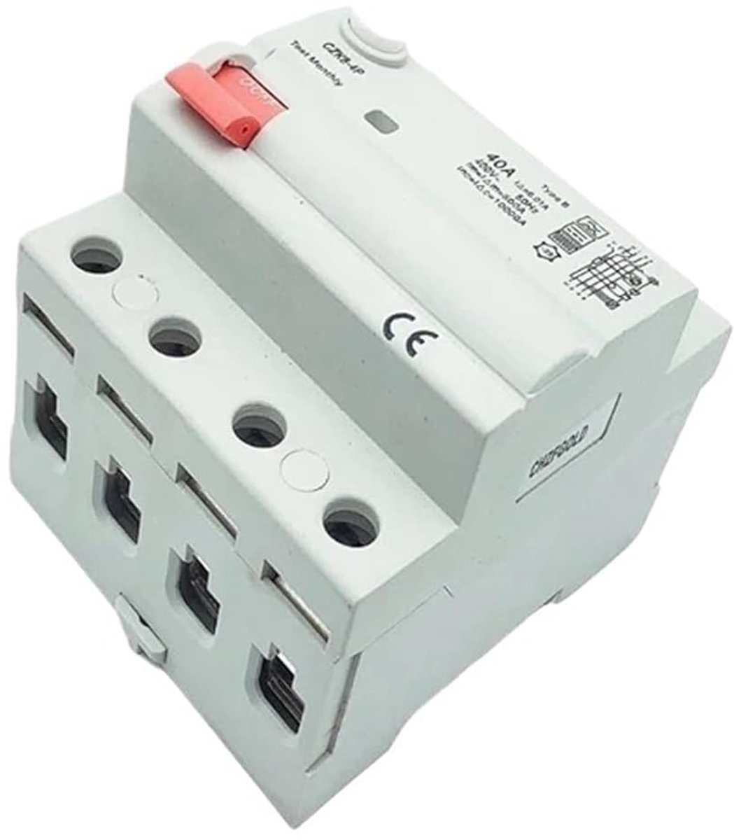 Stroomonderbreker - Aardlekschakelaar - Veilige Stroomvoorziening - Elektromagnetisch Type - 4P63A300MA - Grijs