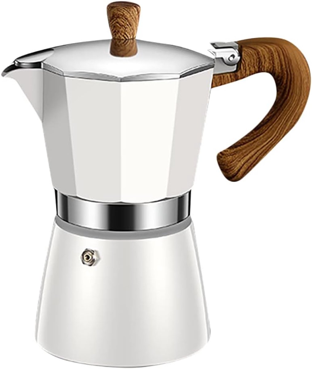 Espresso Maker - Koffie Percolator - Thuis Koffie Zetten - Handmatige Bediening - 12 x 19cm - Beige