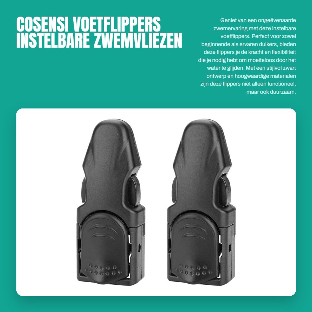Dailygoods- Voetflippers Instelbaar - Duikvoetflipper - Vervangingsgespen - Lichtgewicht - Duurzaam - PC Materiaal - Vinnen