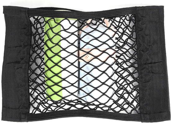 Kofferbaknet - Opbergnet - Auto Organiseren - Dubbellaags Elastisch - 38 x 25 cm - Zwart